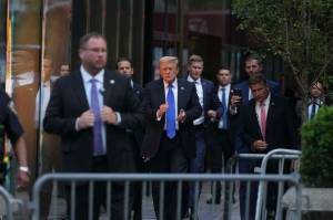 Hiroko Masuike/The New York Times
Former President Donald Trump arrives at Trump Tower after he was found guilty of all counts in his criminal trial in New York on May 30.