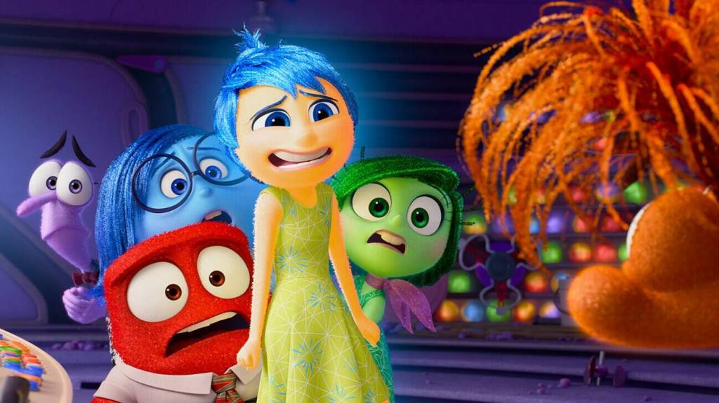 Promotional Photo courtesy Pixar Animation/Walt Disney Studios
In Disney and Pixars Inside Out 2, Joy (voice of Amy Poehler), Sadness (voice of Phyllis Smith), Anger (voice of Lewis Black), Fear (voice of Tony Hale) and Disgust (voice of Liza Lapira) arent sure how to feel when Anxiety (voice of Maya Hawke) shows up unexpectedly. Directed by Kelsey Mann and produced by Mark Nielsen, Inside Out 2 releases only in theaters Summer 2024.