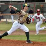 Mat-Su Miners pitcher Nolan Murphy delivers to the Peninsula Oilers on Thursday, June 20, 2024, at Coral Seymour Memorial Park in Kenai, Alaska. (Photo by Jeff Helminiak/Peninsula Clarion)