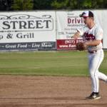 Peninsula Oilers second baseman Cole Dawson makes a play Saturday, June 22, 2024, at Coral Seymour Memorial Park in Kenai, Alaska. (Photo by Jeff Helminiak/Peninsula Clarion)