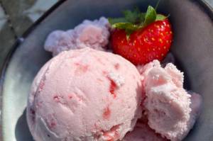 Fresh strawberries will make this ice cream a much more flavorful treat. (Photo by Tressa Dale/Peninsula Clarion)