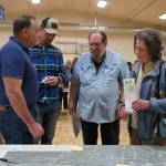Project staff for the Sterling Safety Corridor Improvements project meet with residents, take feedback and answer questions during a town hall event at the Sterling Community Center in Sterling, Alaska, on Tuesday, June 25, 2024. (Jake Dye/Peninsula Clarion)