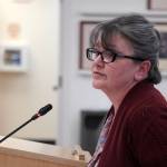 Adrienne Sweeney speaks to the Kenai Peninsula Borough Assembly in Soldotna, Alaska, on Tuesday, June 18, 2024. (Jake Dye/Peninsula Clarion)