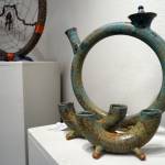 Ceramic art by Bryan Olds, part of the Kenai Potters Guilds Clay on Display, is seen at the Kenai Art Center in Kenai, Alaska, on Tuesday, July 2, 2024. (Jake Dye/Peninsula Clarion)