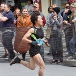 Palmers Meg Inokuma finishes third in the womens race at the Mount Marathon Race on Thursday, July 4, 2024, in Seward, Alaska. (Photo by Jeff Helminiak/Peninsula Clarion)