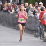 Sewards Olive Jordan wins the girls race at the Mount Marathon Race on Thursday, July 4, 2024, in Seward, Alaska. (Photo by Jeff Helminiak/Peninsula Clarion)