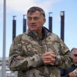 HEX President and CEO John Hendrix speaks before the test of a drone that flies beyond visual line of sight at Furies central processing facility in Nikiski, Alaska, on Wednesday, July 10, 2024. (Jake Dye/Peninsula Clarion)