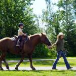 Children ride ponies during the Progress Days Block Party at Parker Park in Soldotna, Alaska, on Saturday, July 27, 2024. (Jake Dye/Peninsula Clarion)