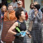 Palmer's Meg Inokuma finishes third in the women's race at the Mount Marathon Race on Thursday, July 4, 2024, in Seward, Alaska. (Photo by Jeff Helminiak/Peninsula Clarion)