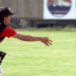 Oilers infielder Petey Soto flips the ball to second during a 6-1 loss to the Mat-Su Miners on Sunday, Aug. 4, 2024, at Hermon Brothers Field in Palmer, Alaska. (Photo by Jeremiah Bartz/Frontiersman)