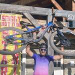 Seward's Chaz DiMarzio celebrates a win in the Soggy Bottom 100 on Saturday, Aug. 3, 2024, in Hope, Alaska. (Photo provided)