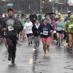 Runners start the 35th Violence Free Community Run on Saturday, Aug. 10, 2024, in Kenai, Alaska. (Photo by Jeff Helminiak/Peninsula Clarion)