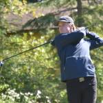 Shane Sundberg tees off on No. 16 on the way to winning the Mens Division at the Birch Ridge Amateur Championship on Sunday, Aug. 25, 2024, at Birch Ridge Golf Course in Soldotna, Alaska. (Photo by Jeff Helminiak/Peninsula Clarion)