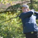Shane Sundberg tees off on No. 16 on the way to winning the Men's Division at the Birch Ridge Amateur Championship on Sunday, Aug. 25, 2024, at Birch Ridge Golf Course in Soldotna, Alaska. (Photo by Jeff Helminiak/Peninsula Clarion)