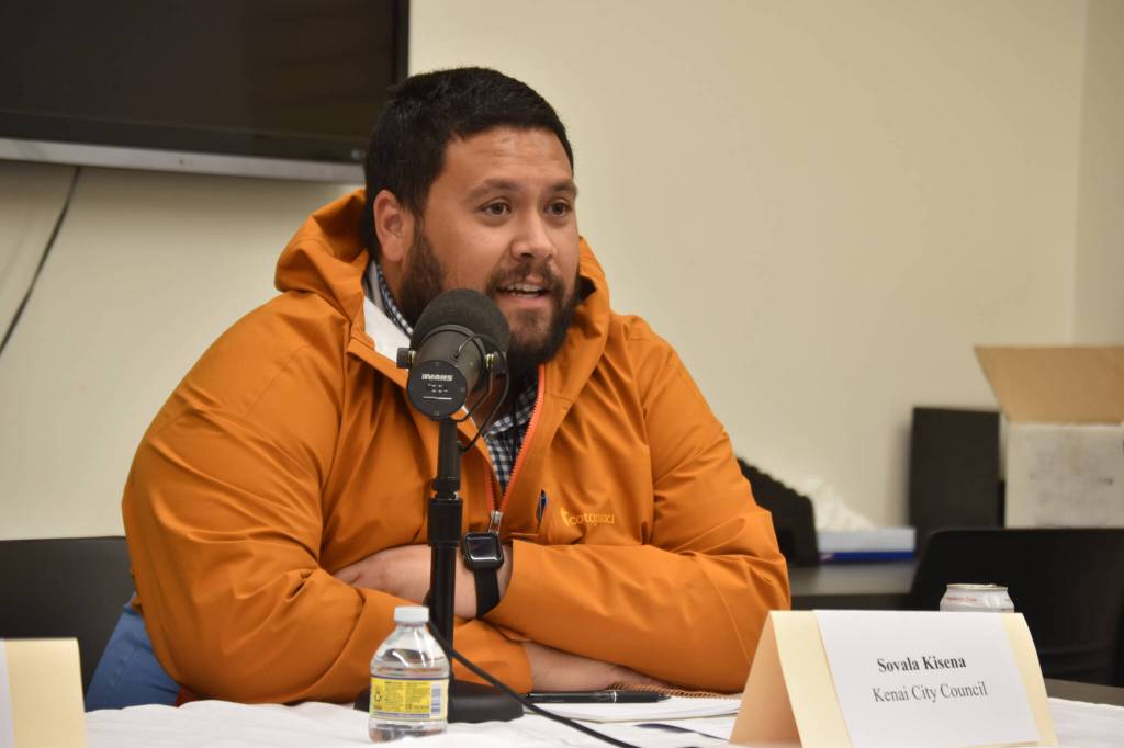 Kenai City Council candidate Sovala Kisena participates in the KDLL 91.9 FM/Peninsula Clarion 2024 Candidate Forum Series on Monday, Aug. 26, 2024, at the Kenai Community Library in Kenai, Alaska. (Photo by Erin Thompson/Peninsula Clarion)