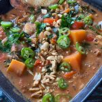 This nutritious and calorie-dense West African Peanut Stew is rich and complex with layers of flavor and depth. (Photo by Tressa Dale/Peninsula Clarion)