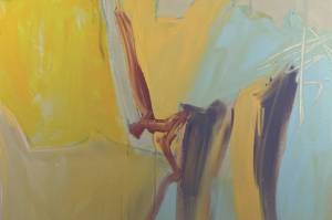 Rozzi Redmonds painting Icy Straits depicts her experience of sailing to Seward through a particularly rough region of the Inside Passage. Redmonds show will be on display at Homer Council on the Arts until Sept. 2, 2024. (Emilie Springer/Homer News)