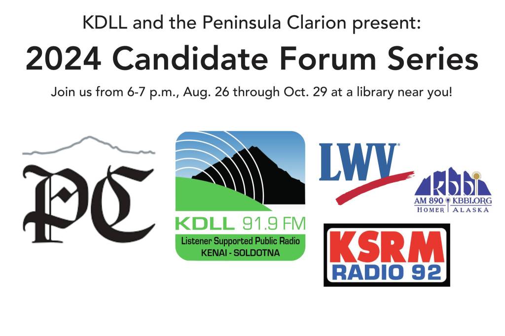 Flyer for the 2024 Candidate Forum Series by KDLL 91.9 FM and the Peninsula Clarion. (Ashlyn OHara/KDLL 91.9)