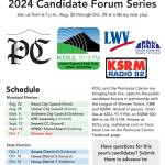 Flyer for the 2024 Candidate Forum Series by KDLL 91.9 FM and the Peninsula Clarion. (Ashlyn OHara/KDLL 91.9)