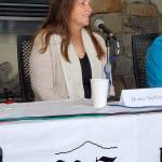 Homer city council member and incumbent candidate Donna Aderhold gives her opening statement during a forum held on Thursday, Aug. 29, 2024, in the Homer Public Library Fireplace Lounge in Homer, Alaska. (Delcenia Cosman/Homer News)