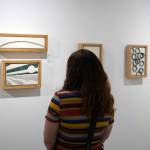 Artwork by Kenai Peninsula College Associate Professor of Art Cambid-J Cam Choy is displayed in a memorial art gallery at Kenai Peninsula College in Soldotna, Alaska, on Friday, Sept. 13, 2024. (Jake Dye/Peninsula Clarion)