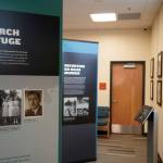 The Americans and the Holocaust traveling exhibition is seen at the Seward Community Library and Museum in Seward, Alaska, on Thursday, Sept. 12, 2024. (Jake Dye/Peninsula Clarion)