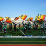 The Colony High School Marching Band, Thee Northern Sound, performs during the Kenai Marching Showcase at Ed Hollier Field in Kenai, Alaska, on Saturday, Sept. 21, 2024. (Jake Dye/Peninsula Clarion)