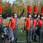 The Kenai Central High School Marching Band performs Snakes and Songbirds: The Music of the Hunger Games during the Kenai Marching Showcase at Ed Hollier Field in Kenai, Alaska, on Saturday, Sept. 21, 2024. (Jake Dye/Peninsula Clarion)