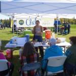 Megan Weston leads Tea 101 under the Chef Tent during the Harvest Moon Local Food Festival at Soldotna Creek Park in Soldotna, Alaska, on Saturday, Sept. 21, 2024. (Jake Dye/Peninsula Clarion)