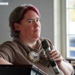 Jodi Stuart speaks after being recognized by the Alaska Childrens Trust as a Champion for Kids during a meeting of the Soldotna Rotary Club at Addie Camp in Soldotna, Alaska, on Thursday, Sept. 26, 2024. (Jake Dye/Peninsula Clarion)