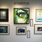 Artwork is displayed for silent auction at the Kenai Art Center in Kenai, Alaska, on Thursday, Oct. 3, 2024. (Jake Dye/Peninsula Clarion)