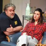 Ian McEwen and Alyeska Garrett rehearse Boeing Boeing at the Kenai Performers Theater on Kalifornsky Beach Road, near Soldotna on Monday.