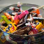 A bowl of candy waits as reward to the brave souls who endure the frights of the Haunted Chamber at the Kenai Chamber of Commerce and Visitor Center in Kenai, Alaska, on Friday, Oct. 18, 2024. (Jake Dye/Peninsula Clarion)