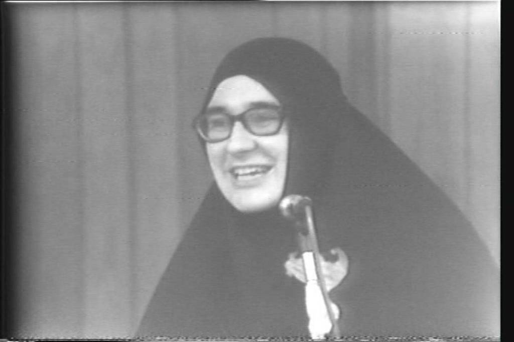 Sister Victoria, a Russian Orthodox nun, speaks at the first Kenai Peninsula history conference held at Kenai Central High School on Nov. 7-8, 1974, in Kenai, Alaska. Photo provided by Shana Loshbaugh