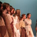 The cast of Annie rehearse at Kenai Central High School in Kenai, Alaska, on Wednesday, Nov. 6, 2024. (Jake Dye/Peninsula Clarion)