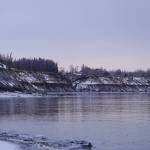The waters of the Kenai River lap against the shore at North Kenai Beach in Kenai, Alaska, on Tuesday, Nov. 26, 2024. (Jake Dye/Peninsula Clarion)