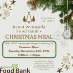 A poster for the Kenai Peninsula Food Banks Christmas Meal. (Provided by Kenai Peninsula Food Bank)