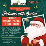 A poster for the Kenai Peninsula Food Banks pictures with Santa. (Provided by Kenai Peninsula Food Bank)