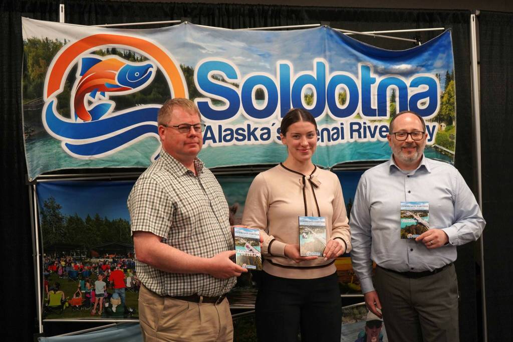 Soldotna Chamber of Commerce Silver partners are recognized during the 65th Annual Soldotna Chamber Awards Celebration at the Soldotna Regional Sports Complex in Soldotna, Alaska, on Wednesday, Dec. 18, 2024. (Jake Dye/Peninsula Clarion)