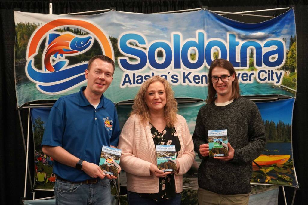 Soldotna Chamber of Commerce Media partners are recognized during the 65th Annual Soldotna Chamber Awards Celebration at the Soldotna Regional Sports Complex in Soldotna, Alaska, on Wednesday, Dec. 18, 2024. (Jake Dye/Peninsula Clarion)