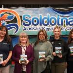 Soldotna Chamber of Commerce Gold partners are recognized during the 65th Annual Soldotna Chamber Awards Celebration at the Soldotna Regional Sports Complex in Soldotna, Alaska, on Wednesday, Dec. 18, 2024. (Jake Dye/Peninsula Clarion)