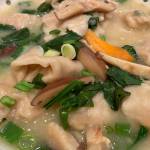 These savory dumplings are delicious steamed, boiled, deep fried, or pan fried and are excellent in soups or added to a bowl of ramen. (Photo by Tressa Dale/Peninsula Clarion)