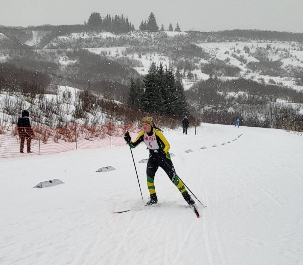 Sewards Indigo Leslie races the first lap at the Homer Skiathlon on Friday, Jan 3, 2025, at Ohlson Mountain just outside of Homer, Alaska. (Photo provided)