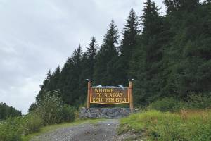 A sign welcomes travelers to the Kenai Peninsula. (Photo by Ashlyn OHara/Peninsula Clarion)