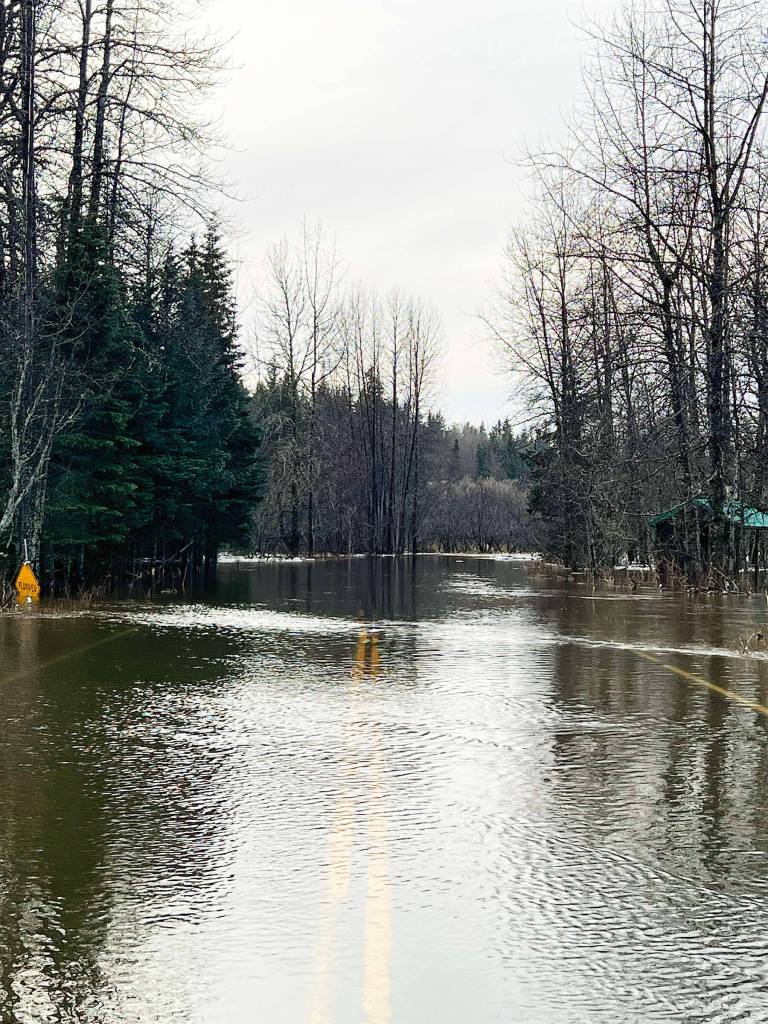 Approximately 18 inches of water from the Anchor River flooded Anchor Point Road in the Anchor River State Recreation Area on Monday, Jan. 13, 2025, in Anchor Point, Alaska. Photo courtesy of Tim Hatfield