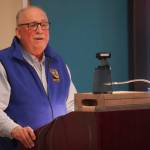 Retiring Kenai National Wildlife Refuge Manager Andy Loranger speaks on his career during a retirement event at the Kenai National Wildlife Refuge Visitor Center near Soldotna, Alaska, on Tuesday, Jan. 21, 2025. (Jake Dye/Peninsula Clarion)