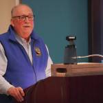 Retiring Kenai National Wildlife Refuge Manager Andy Loranger speaks on his career during a retirement event at the Kenai National Wildlife Refuge Visitor Center near Soldotna on Tuesday. (Jake Dye/Peninsula Clarion)