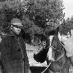 Poopdeck Platt, in western Montana circa 1946, packs out a deer after a successful day of hunting. (Photo courtesy of the Huebsch Family Collection)