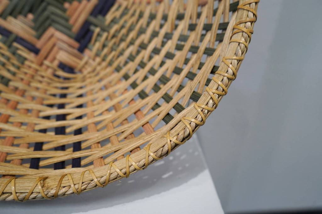 Starburst Swirl by Carolyn Jennings is displayed as part of Fiber at the Kenai Art Center in Kenai, Alaska, on Wednesday, Feb. 5, 2025. (Jake Dye/Peninsula Clarion)