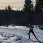 Homers Jody Goodrich skates towards his 5th place overall finish on Saturday, Feb. 8, 2025 at the Lookout Mountain XCS Trails on Ohlson Mountain. (Photo courtesy of Jessie Goodrich)